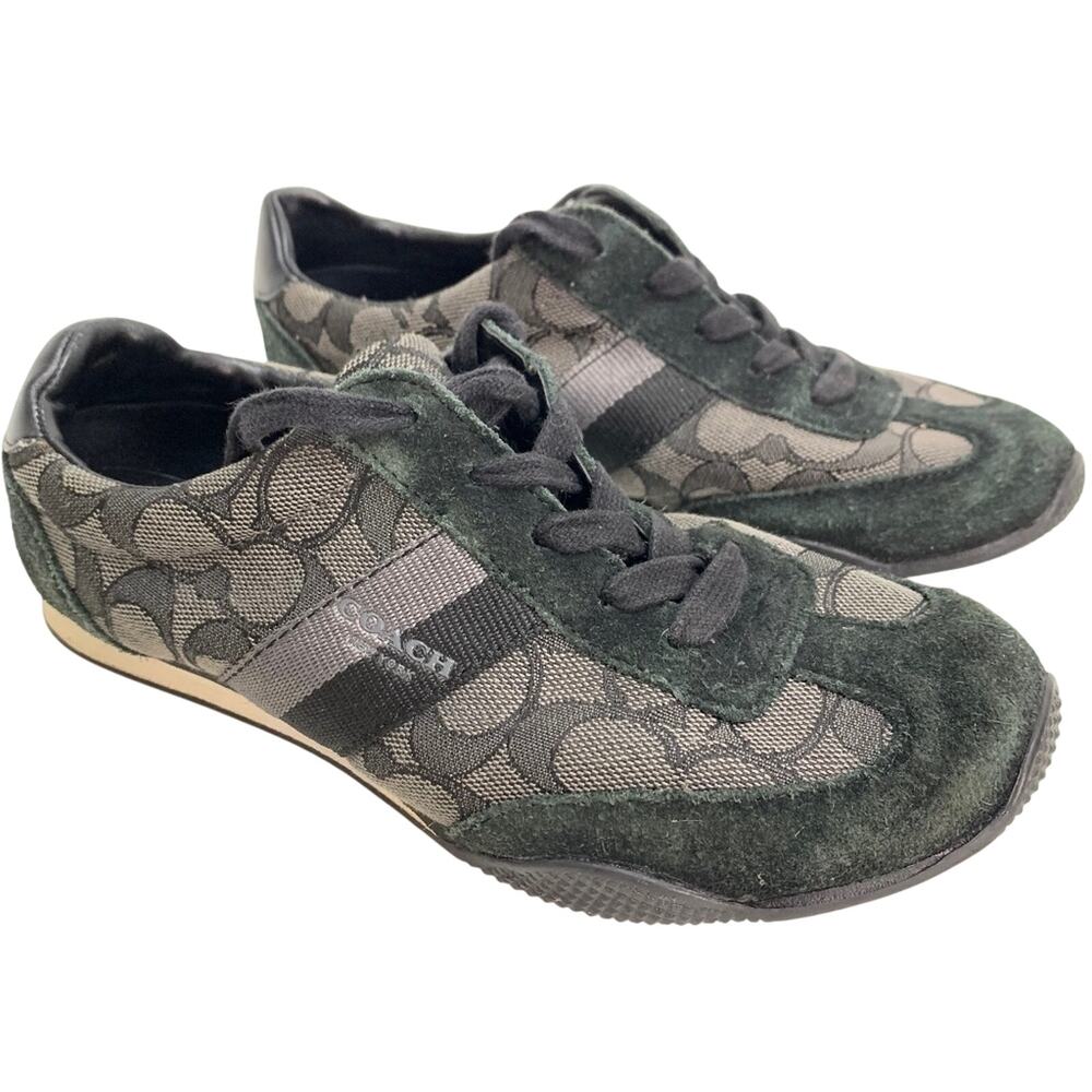 COACH KELSON Signature Sneakers Black Shoes sz 6.5